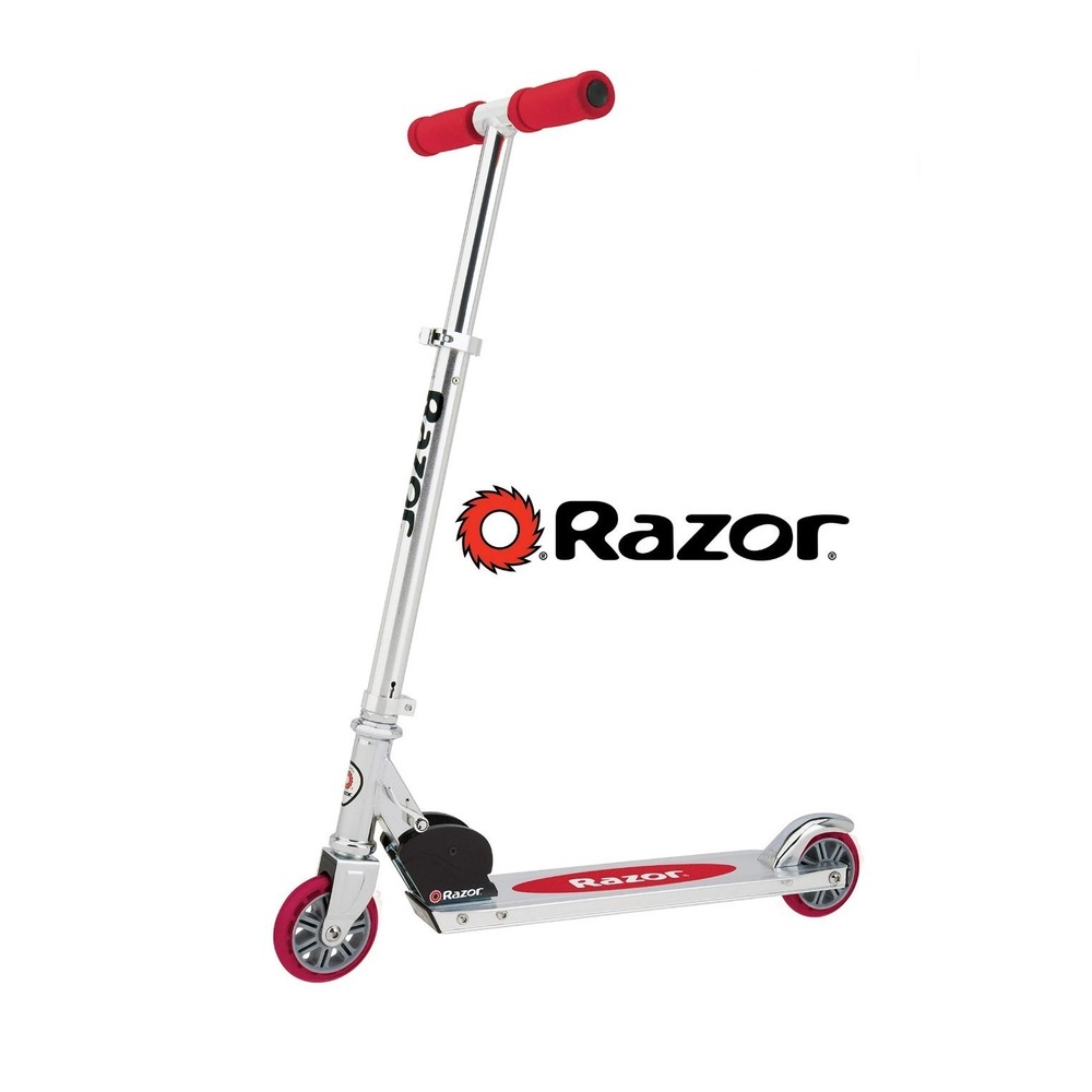 Razor A Kick Scooter Red Wheels Aluminum Folding Kids Ages 5+ Outdoor Open Box
